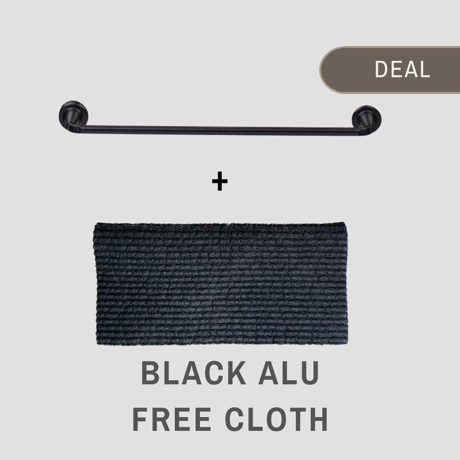 DEAL - Magnetischer Spültuchhalter Schwarz Alu + schwarzem Spültuch