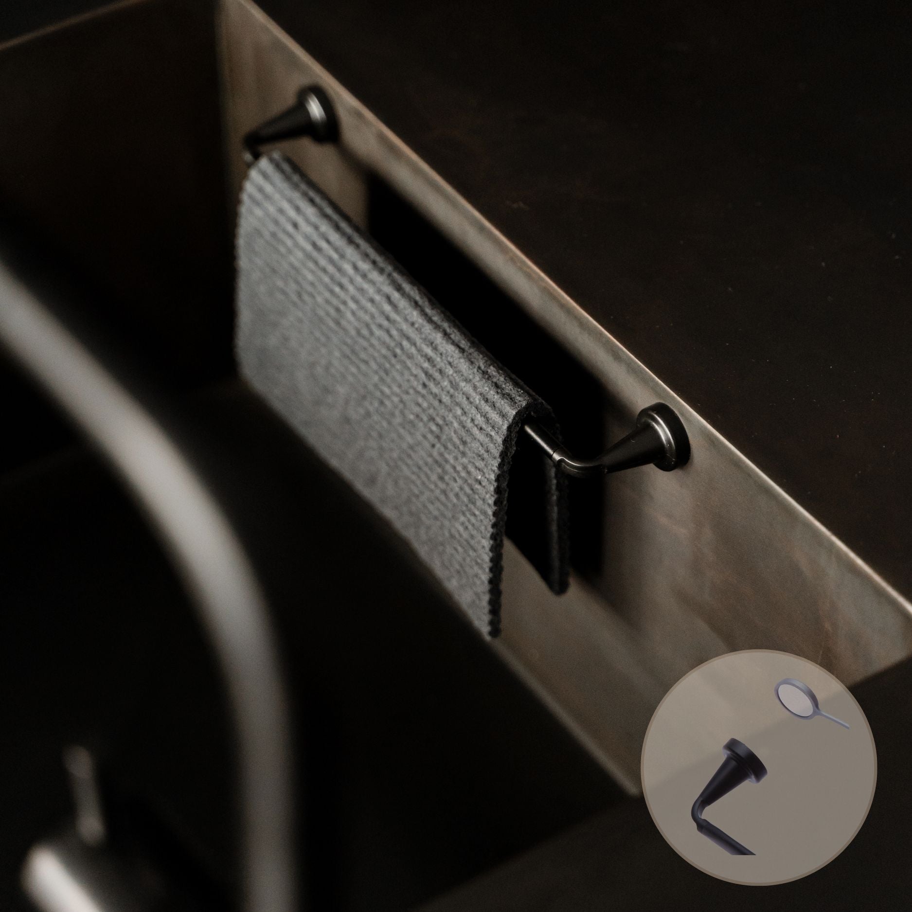 Magnetischer Spültuchhalter | mit Gegenmagnet-Befestigung